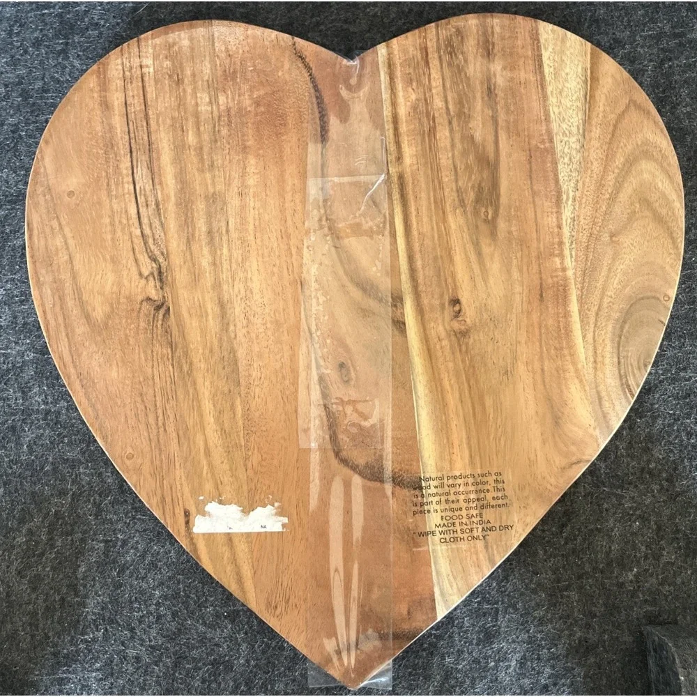 Heart Shaped Valentine Cheese Charcuterie Wood Board Tray 12